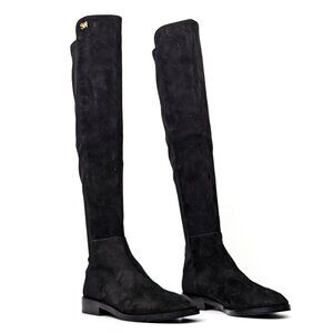 Stuart Weitzman Women Keelan City Black Stretch Panel Knee boots size 7